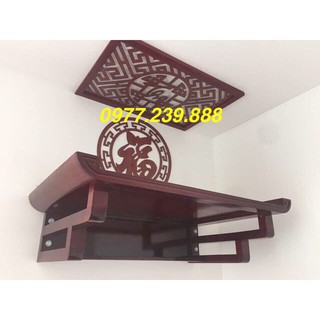 Bàn thờ gỗ sồi 81cm kèm chắn khói