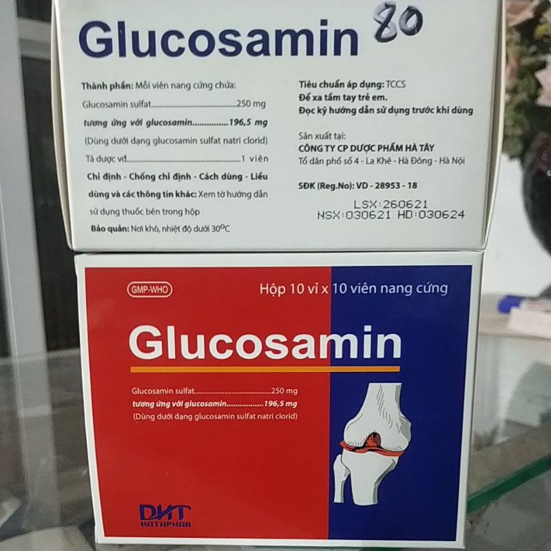 Combo 2hộp100viên Glucosamine 500 tái tạo sụn khớp- thoái hoá khớp