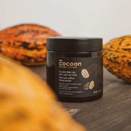 Tẩy Da Chết Body Cocoon, Tẩy Tế Bào Chết Cocoon 200ml Từ Hạt Cafe Đăk Lăk Và Bơ Cacao Giúp Da Mịn Màng