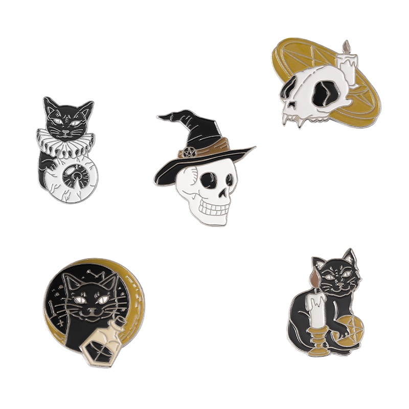 5 ghim QIHE JEWELRY hình đầu lâu phong cách cá tính ghim ba lô