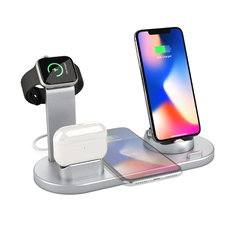 Đế Sạc Nhanh Không Dây 4 Trong 1 Cổng Cắm USB Dùng Cho 8 X XS