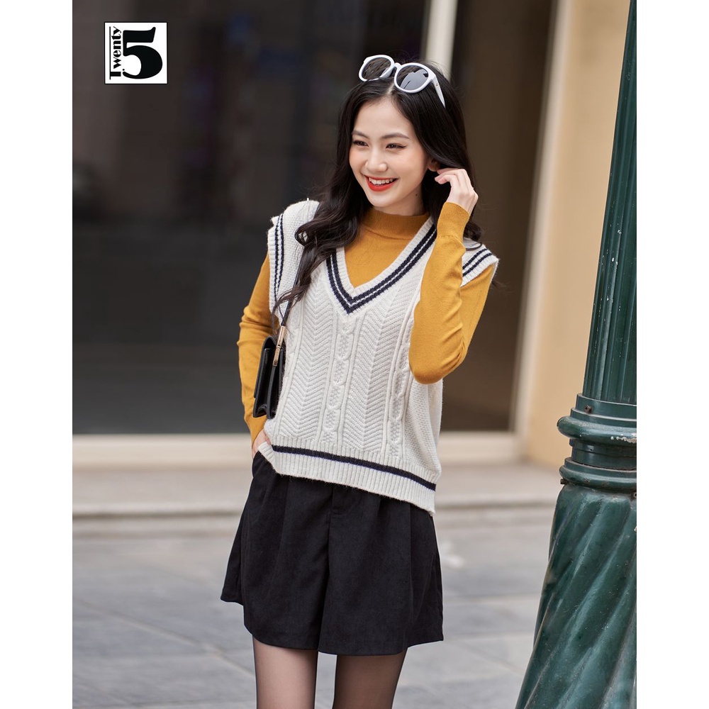 Quần short nữ chất nhun gân, cạp chun phía sau Twentyfive 3954