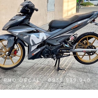 Tem trùm exciter 150 xám xi măng monvista , tem exciter150, team trùm ,decal xe ex150