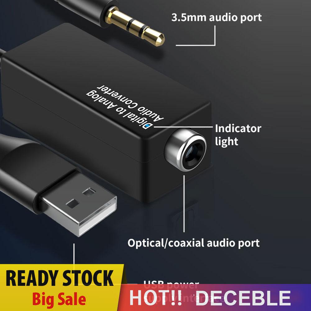 deceble D15 Digital to Analog 3.5mm Audio Converter DAC Decoder with USB Power