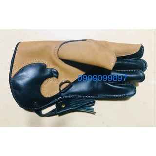 Găng tay da bò cao cấp 2 lớp da dài 30cm ( Mẫu chim Ưng)