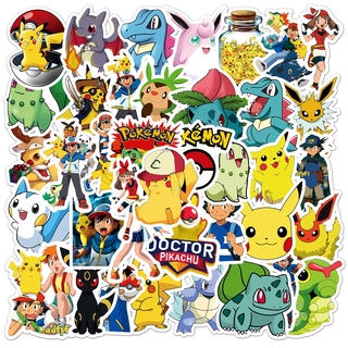 Set 50 Miếng Dán Hình Pokemon Chống Thấm Nước Dùng Trang Trí