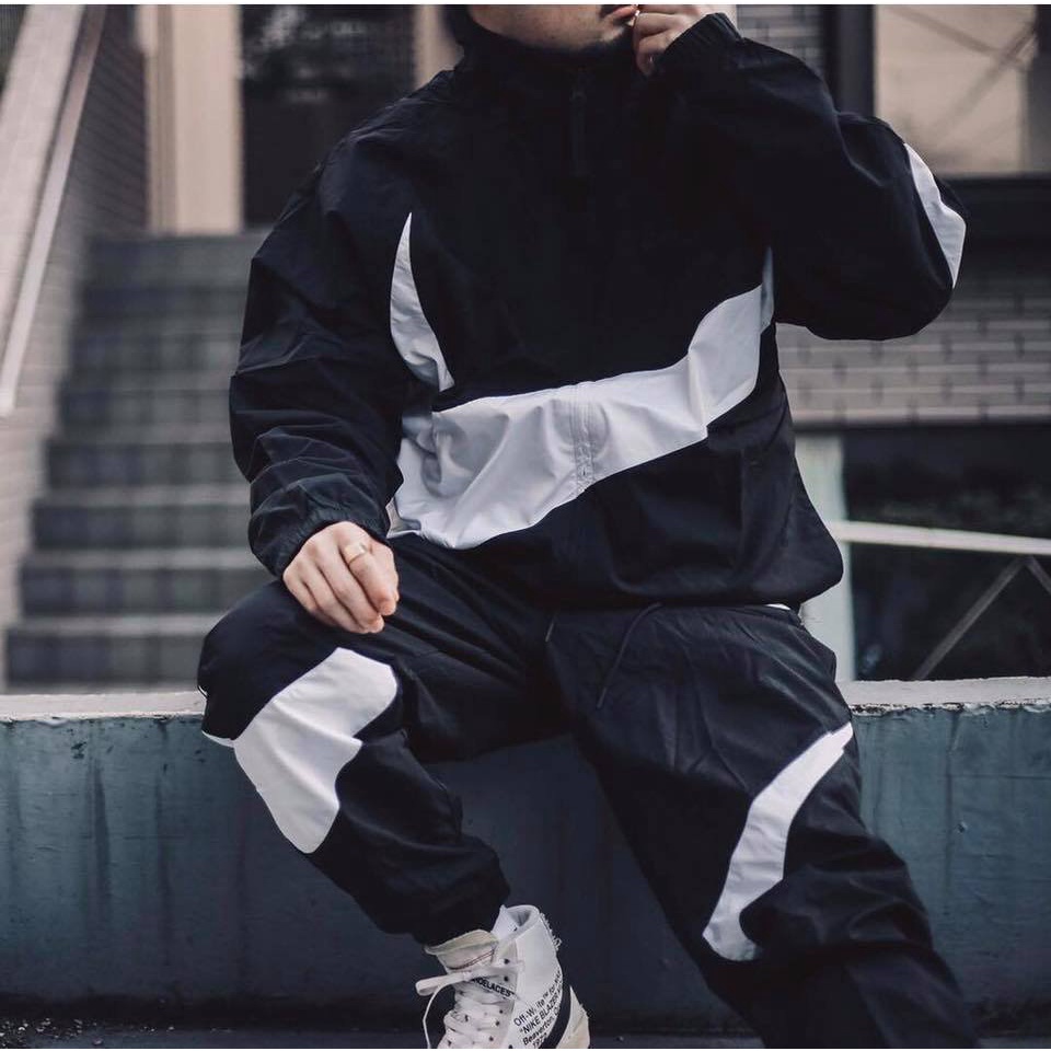 QUẦN DÀI NAM THỂ THAO N.KE SPORTWEAR SWOOSH WOVEN PANTS - ĐEN