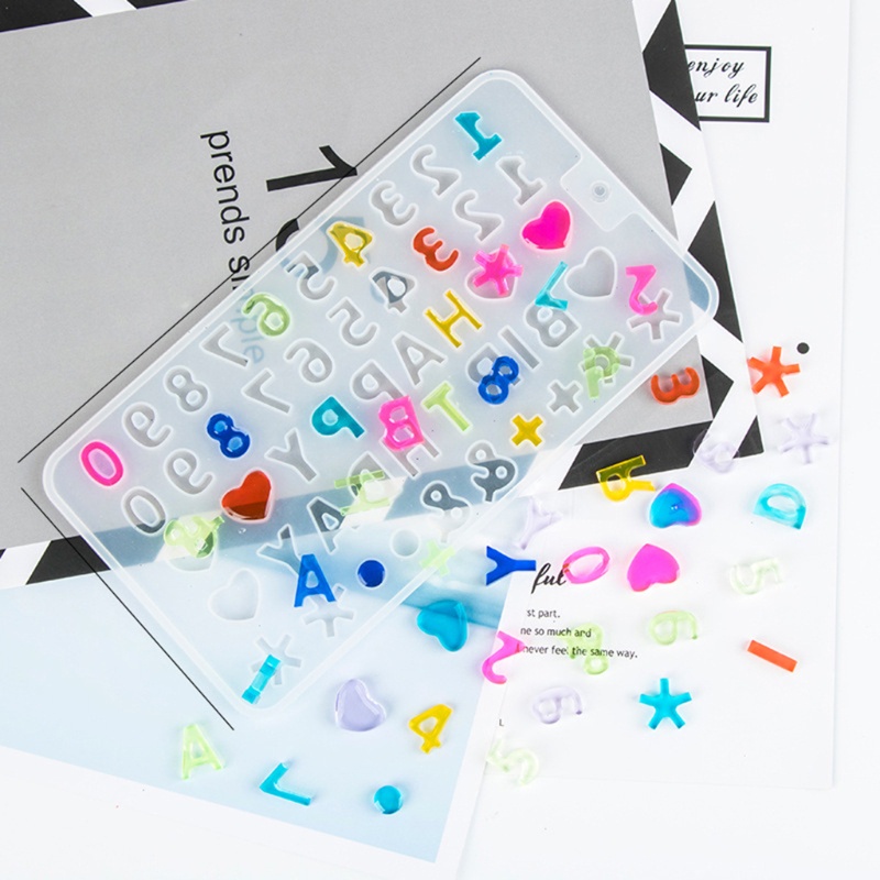 Set 2 Khuôn Silicone Làm Móc Khóa Hình Chữ Cái Tiếng Anh