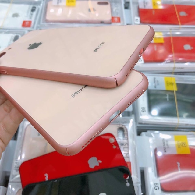 Ốp iphone giả iphone 8 plus màu vàng hồng