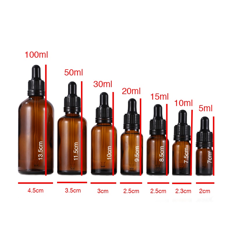 Chai chiết serum nắp bóp màu Nâu chuyên chiết mỹ phẩm