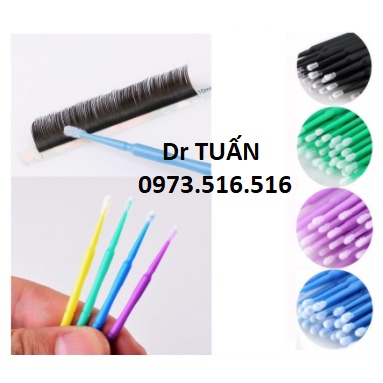 Tăm chải mi đầu nhỏ ( túi 100 cây)_dụng cụ nối mi_mr Tuấn