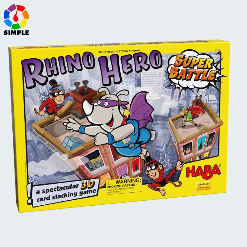 Super Rhino Board Game Bộ Đồ Chơi Xếp Hình 3d Rhino Hero Độc Đáo Thú Vị