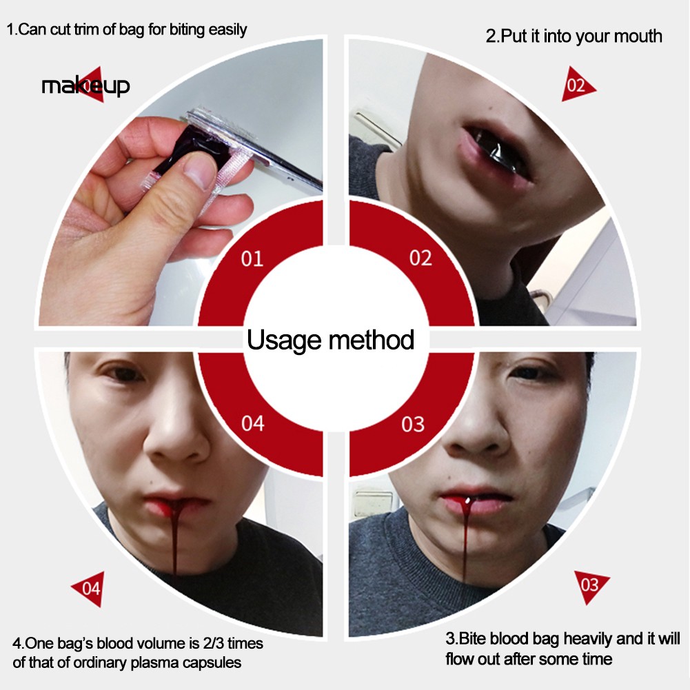 Mk (Hàng Mới Về) Túi Máu Giả 3ml Hóa Trang Halloween | BigBuy360 - bigbuy360.vn