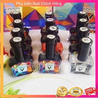 Set cồn 12 chai loang vinimay trang trí móng tay tiện lợi