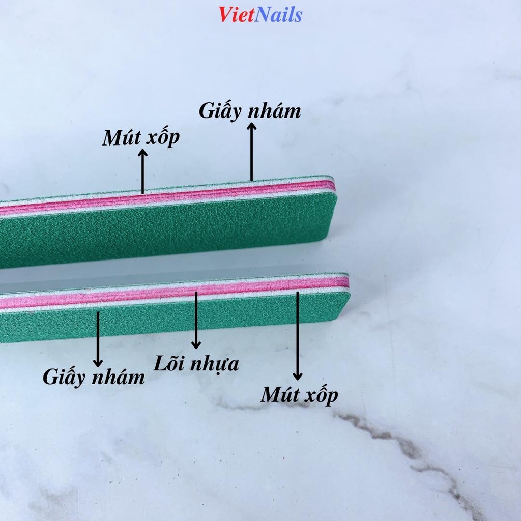 Lốc 10 Dũa Forpro Xanh Lõi Hồng Dũa Móng Tay Dũa Phá Bột Phá Gel Độ Nhám 80/80