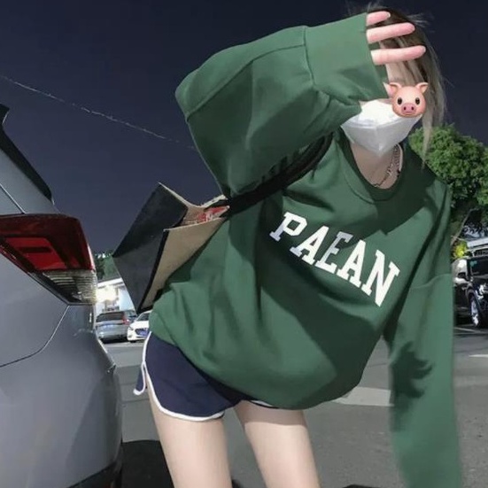 Áo sweater mỏng nhẹ kiểu dáng chui đầu rộng rãi phong cách đường phố retro cổ điển kiểu Mỹ cá tính cho nữ