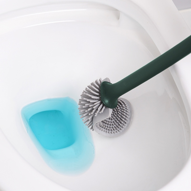 Bàn Chải Chà Toilet Bằng Silicone Kèm Hộp Đựng Tiện Lợi