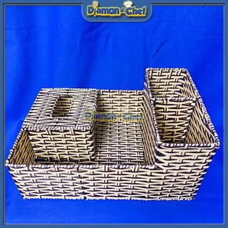 Khay đa năng to giả mây đựng giấy, gia vị, đũa thìa v.v