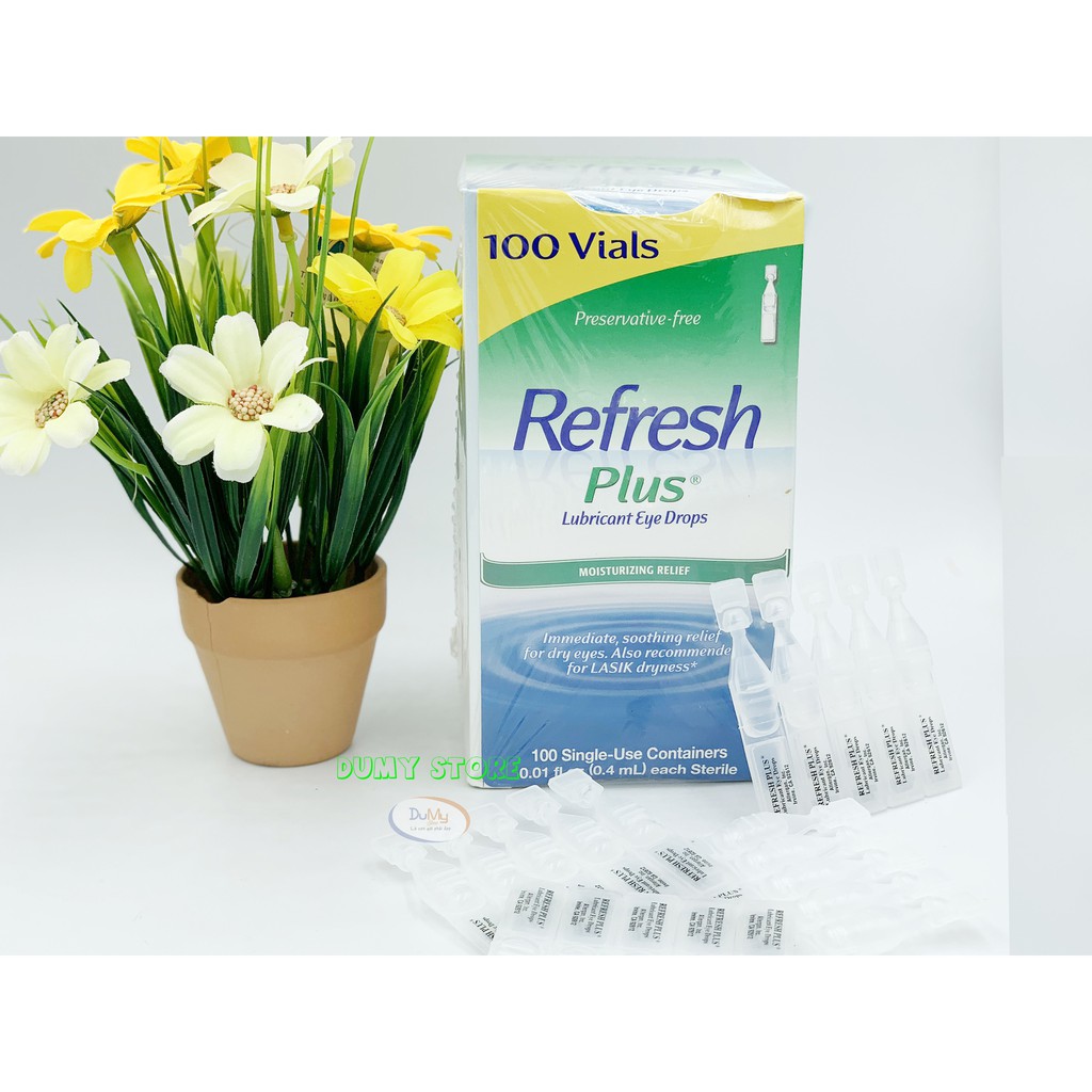 Nước nhỏ mắt nhân tạo Refesh Plus 100 Vials chuẩn Mỹ