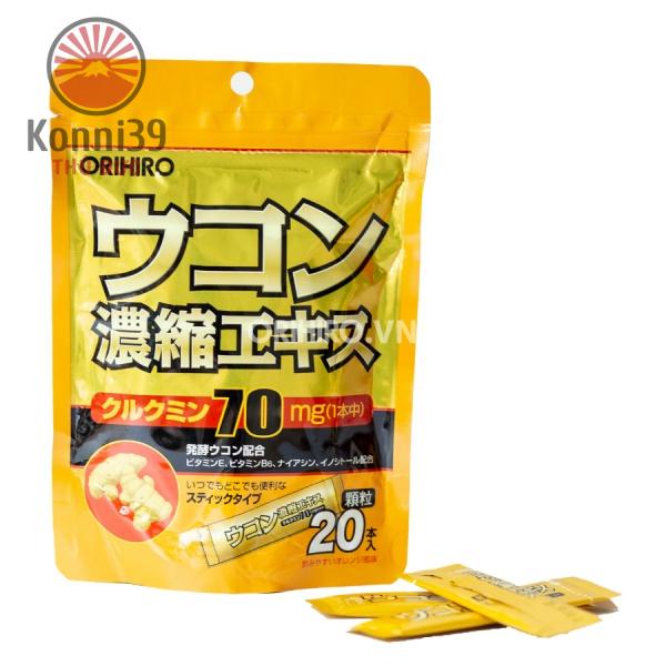 BỘT NGHỆ GIẢI RƯỢU ORIHIRO (20 GÓI/ TÚI) - GIÚP TỈNH RƯỢU NHANH CHÓNG VÀ GIẢM MỆT MỎI SAU KHI UỐNG RƯỢU BIA
