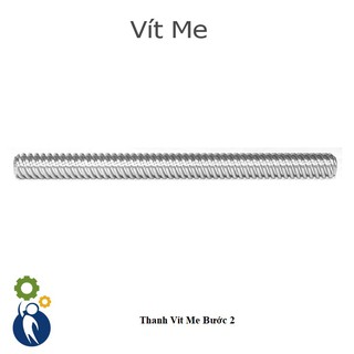 Thanh Vít Me Bước 2 đường kính thanh 8mm - không kèm đai ốc