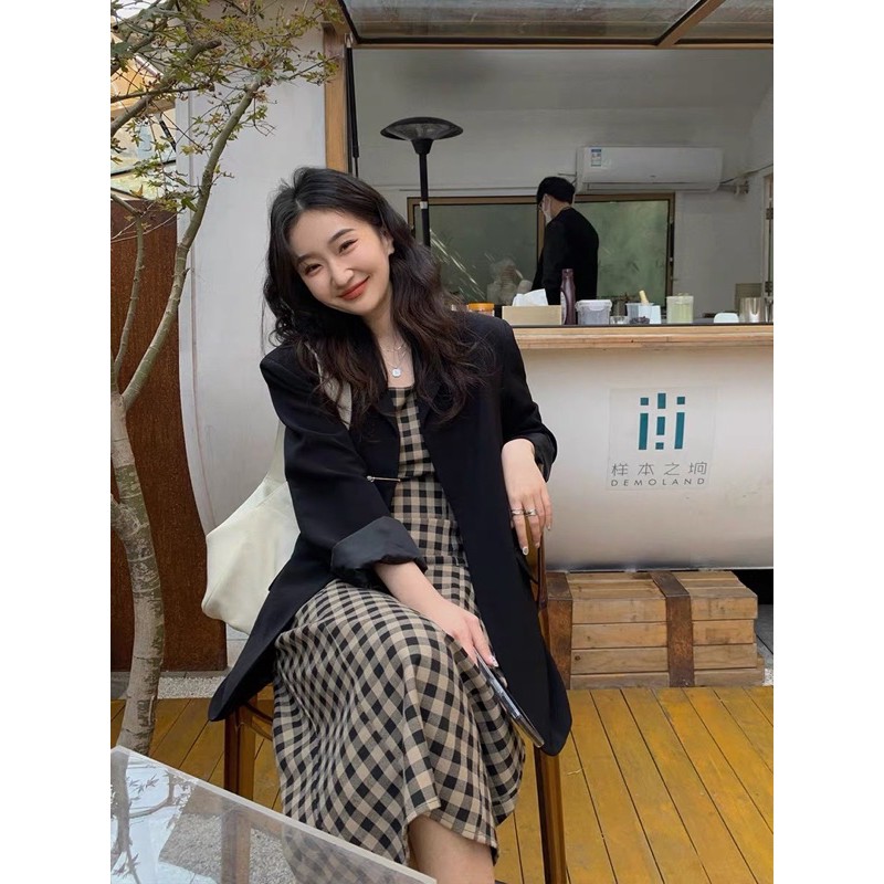 VÁY 2 DÂY CARO VINTAGE ULZZANG 🧸