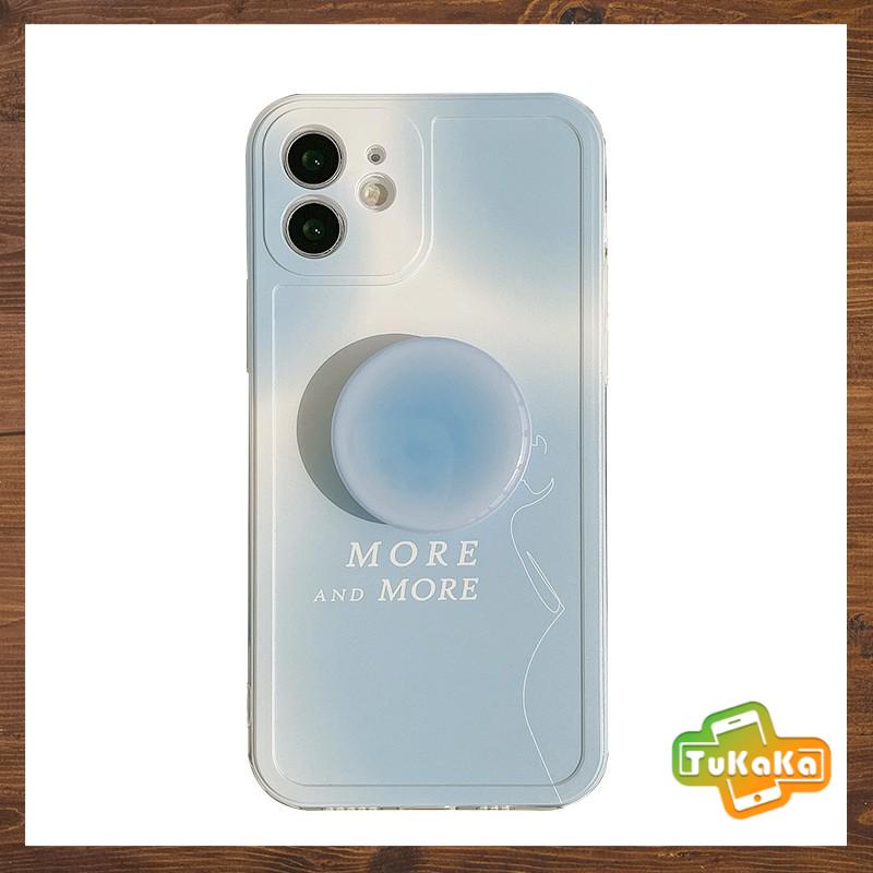 Ốp iphone Pastel xanh More & More cá tính gắn Iring 13/13pro/13promax/12/12pro/12promax/11promax/11 pro/11/XR/XS Max/X