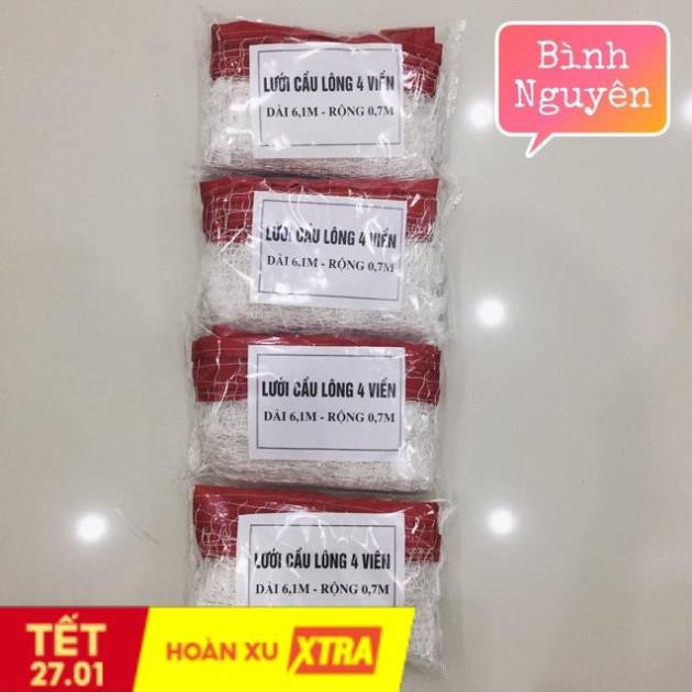 [Siêu tiết kiệm] Lưới Cầu Lông giá rẻ 4 viền mỏng nhẹ tập luyện đánh cầu lông học sinh, trẻ em, đấu phong trào