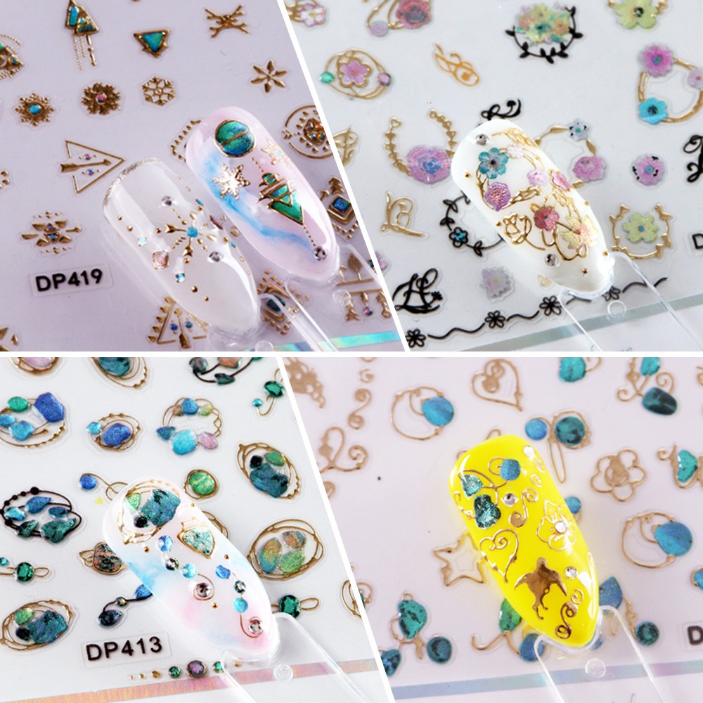 Tấm sticker dán trang trí móng tay 3D nghệ thuật