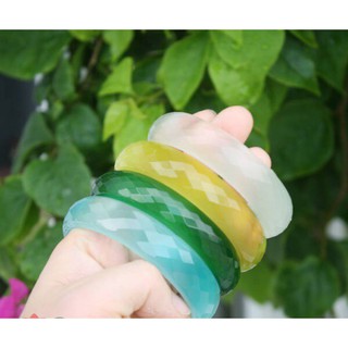 Vòng tay bản liền đá mắt mèo cắt giác