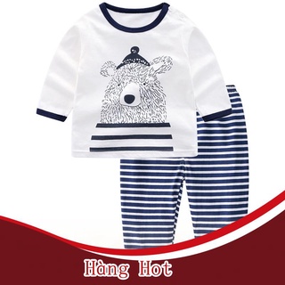 [Hàng Hot ] Bộ Đồ Ngủ Cotton Tay Dài Thời Trang Mùa Hè Dành Cho Bé Soffny