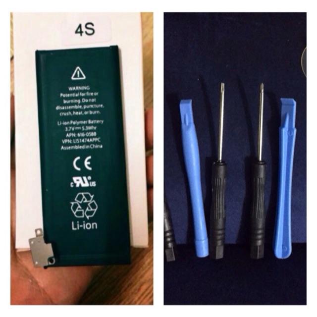 ✨pin iphone 4/4S 5/5s bảo hành 6 tháng tặng kèm dụng cụ thay pin