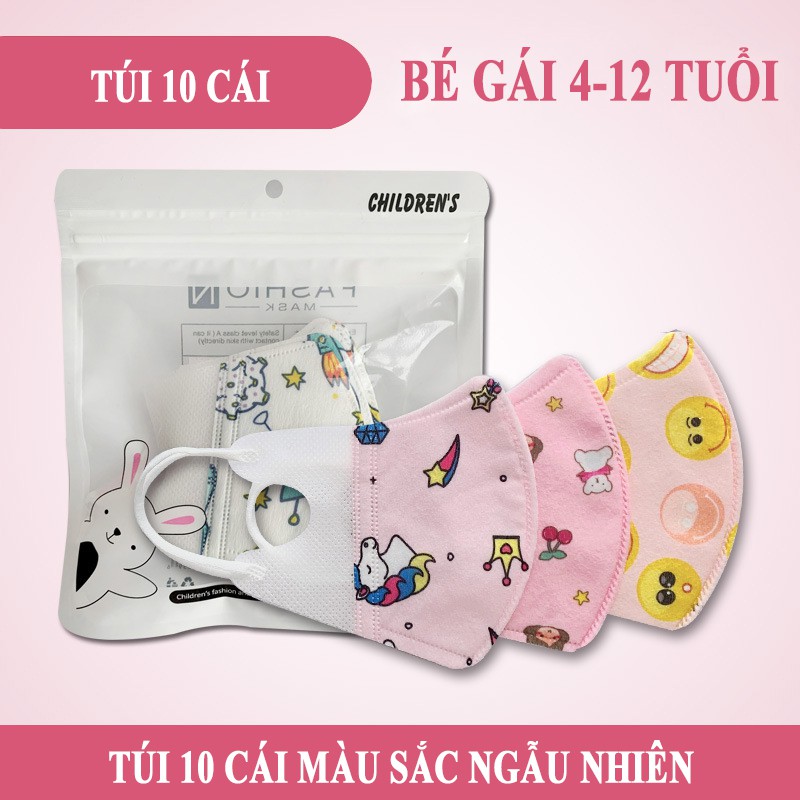 Khẩu trang trẻ em 3D kháng khuẩn, kháng bụi 3 lớp cho bé từ 0-12 tuổi | BigBuy360 - bigbuy360.vn