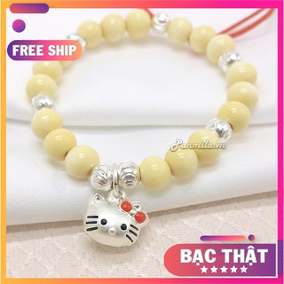 (FREE SHIP - Dâu Tằm Thật) Vòng dâu tằm PANMILA kết bi bạc - Vòng tay cho bé