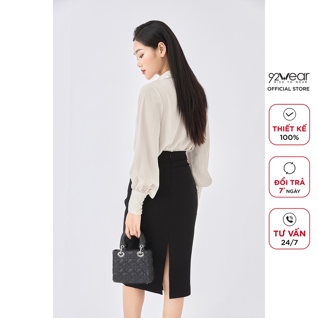 Chân váy dài công sở 92WEAR vạt chéo xẻ tà tôn dáng JDA1702 | BigBuy360 - bigbuy360.vn