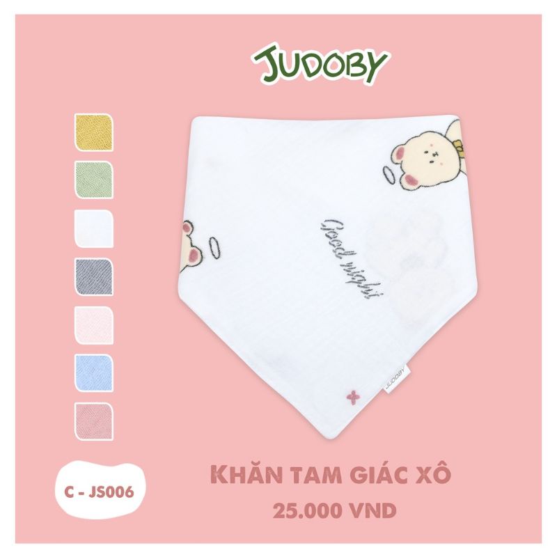 Khăn yếm/ khăn tam giác xô 3 lớp họa tiết đáng yêu hãng Judoby