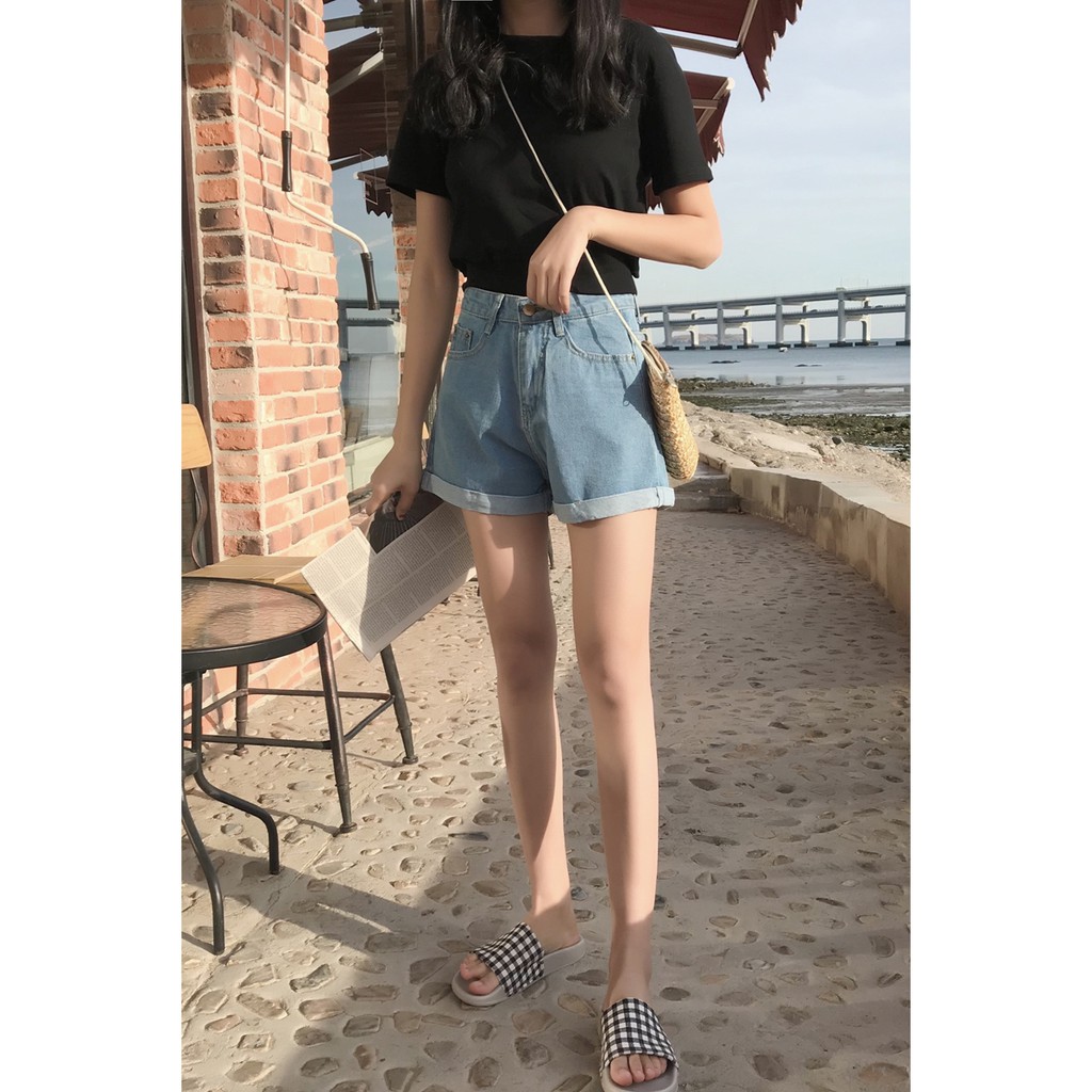 quần short ulzzang quần nữ đẹp short jean jeans soóc bò kiểu dáng hàn quốc cạp lưng cao | BigBuy360 - bigbuy360.vn