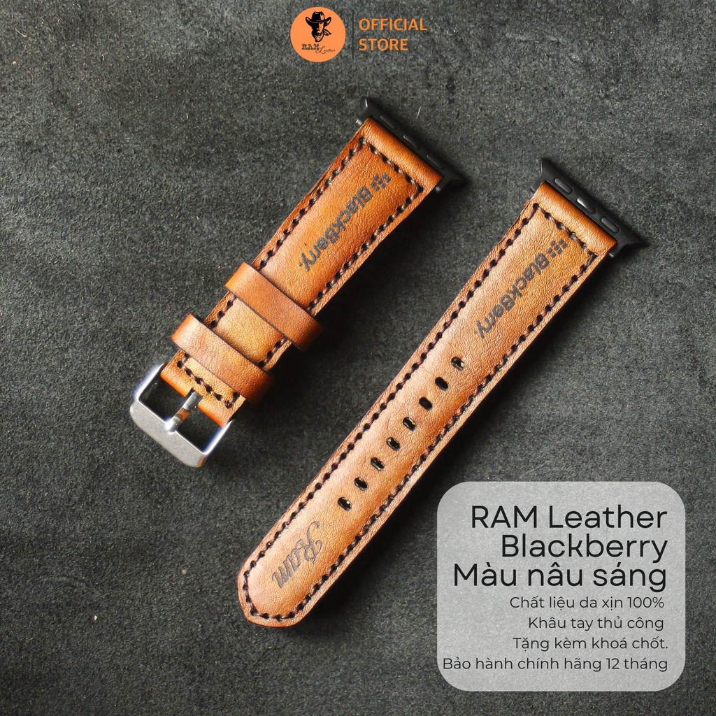 Dây đồng hồ Blackberry da bò màu nâu - RAM Leather Classic 1970