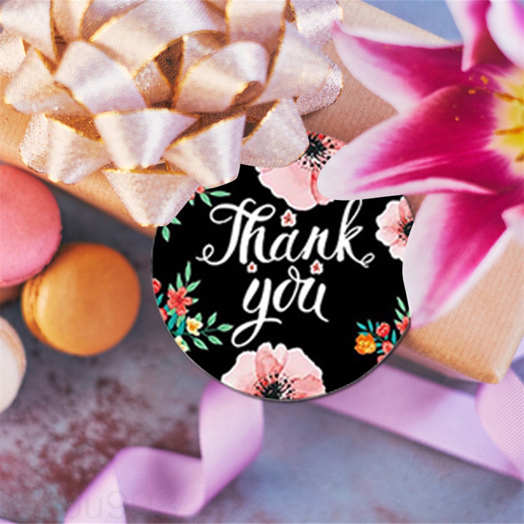 Cuộn 500 miếng dán in chữ Thank You tự dính dùng trang trí tiệc cưới Runbu998