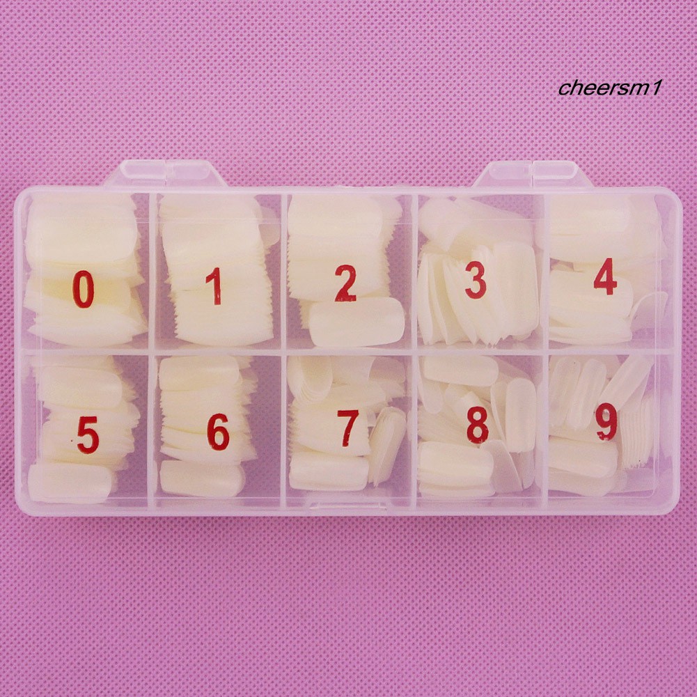 Hộp 500 cái móng giả không màu dùng để làm móng tay nghệ thuật