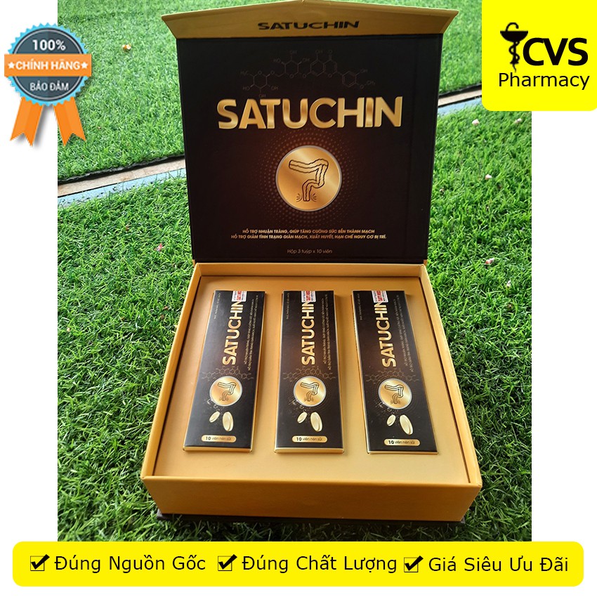 SATUCHIN (Hộp 3 tuýp sủi) – Viên sủi trĩ chiết xuất từ hoa hòe - cvspharmacy