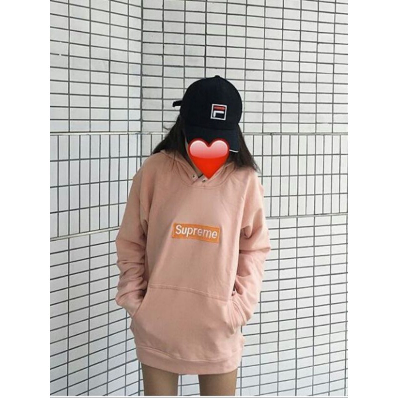 Áo hoodie Supreme hồng