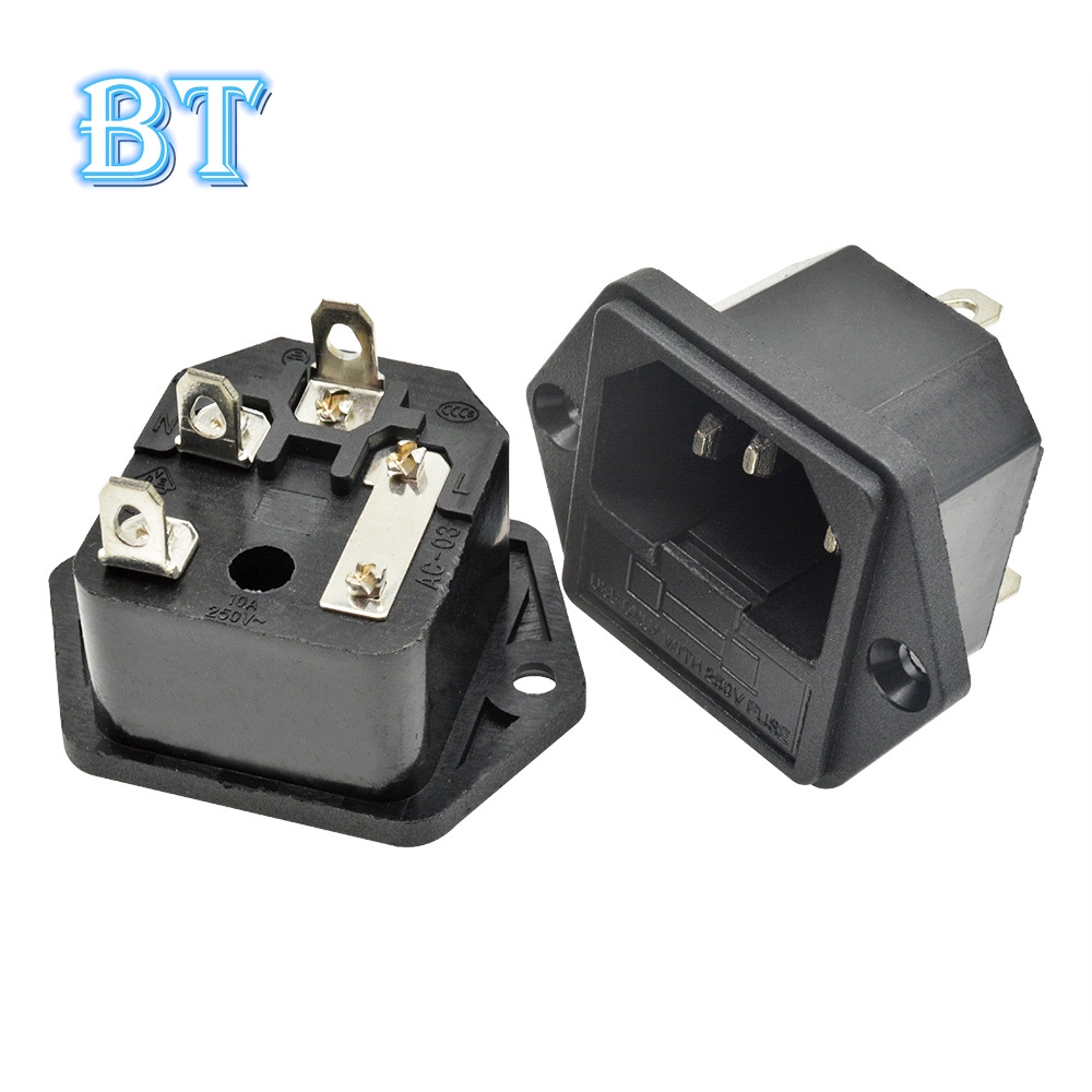 Lõi Sắt Cố Định Nguồn Điện AC10A / 250V AC-03 Kèm Cầu Chì