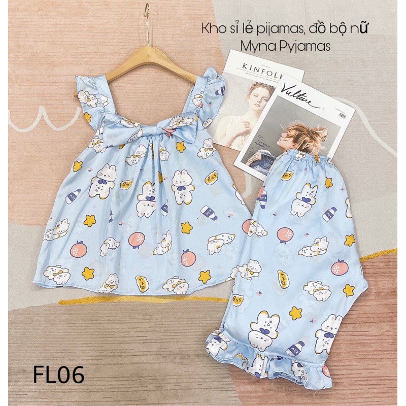 MYNA PYJAMAS Bộ Lụa Cánh Tiên Lửng