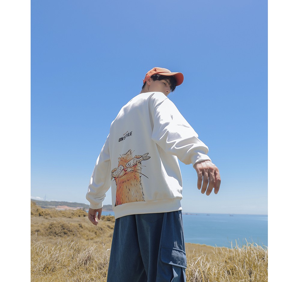 Áo Sweater Cat and Fish OnStyle Unisex phong cách Hàn Quốc cá tính, Chất Nỉ Dày Dặn Ấm Áp mã HD102 - Tặng vòng xinh | BigBuy360 - bigbuy360.vn