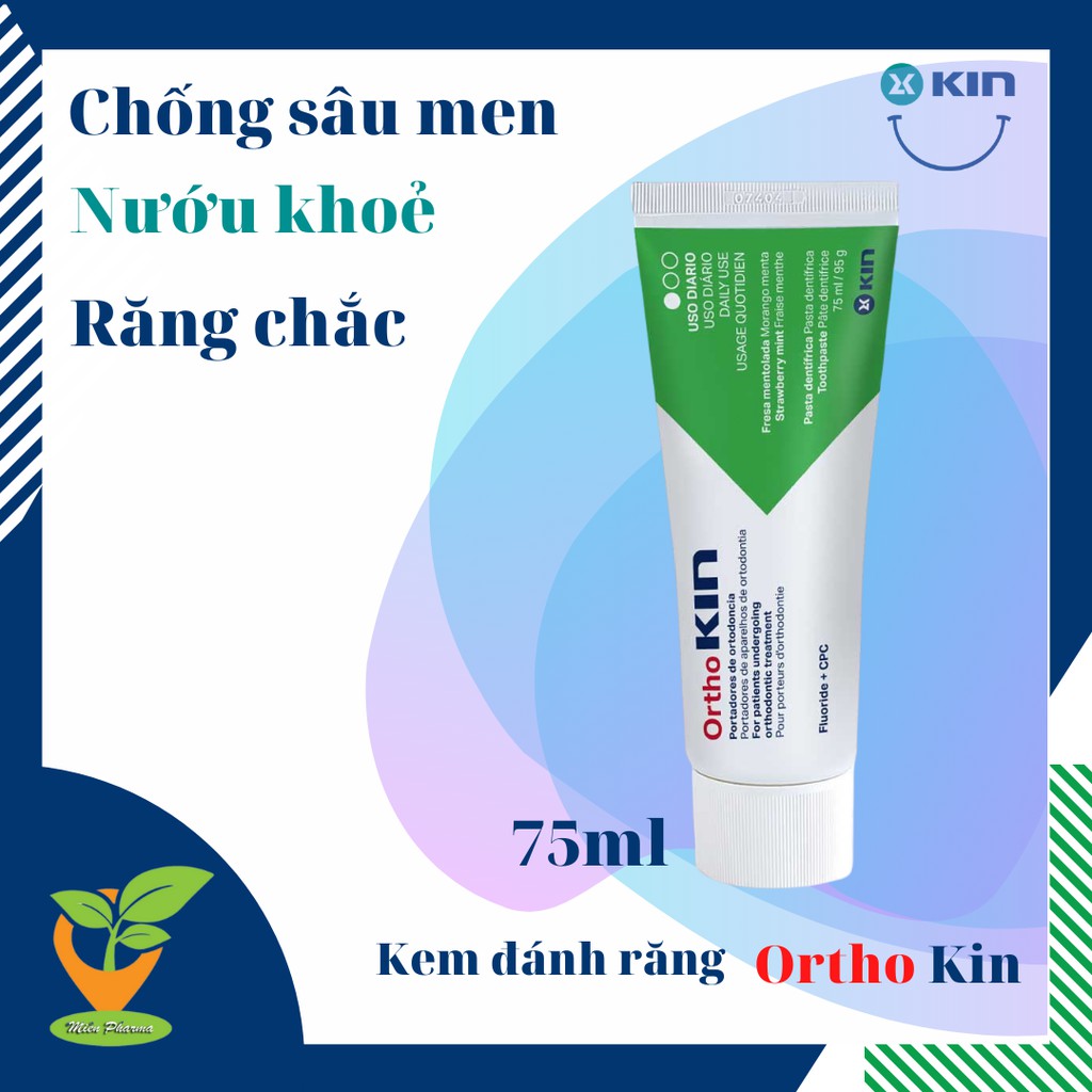 COMBO KEM ĐÁNH RĂNG VÀ NƯỚC SÚC MIỆNG ORTHO KIN CHO RĂNG NIỀNG 500ML