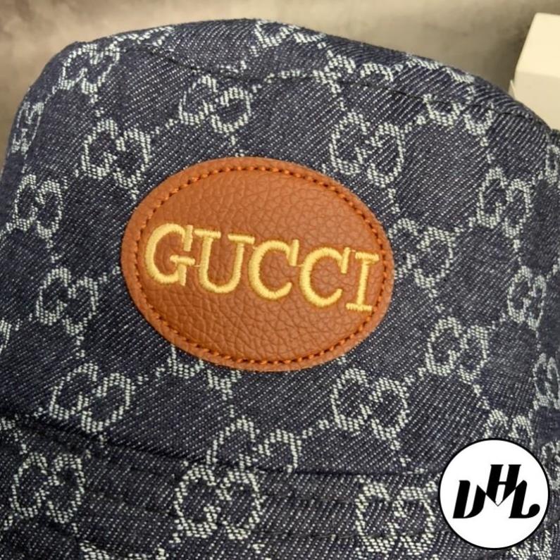 Nón Bucket Cụp Gucci Vải Quảng Châu Thêu Logo Da Gucci Thời Trang Cao Cấp