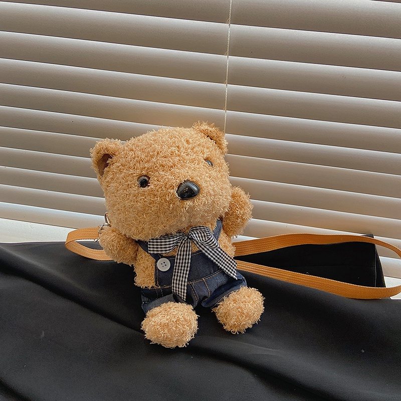 Túi Đeo Chéo Hình Gấu Nhồi Bông Dễ Thương Thời Trang Cho Nữ 2021