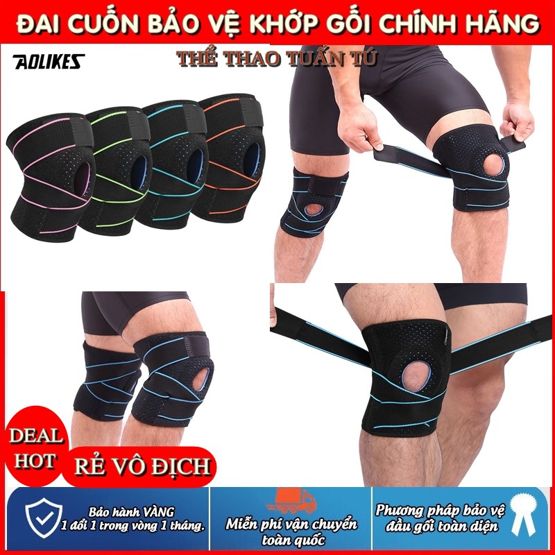 Bó Gối, Băng Bảo Vệ Đầu Gối Cao Cấp Aolikes 7908 ( 1 chiếc )