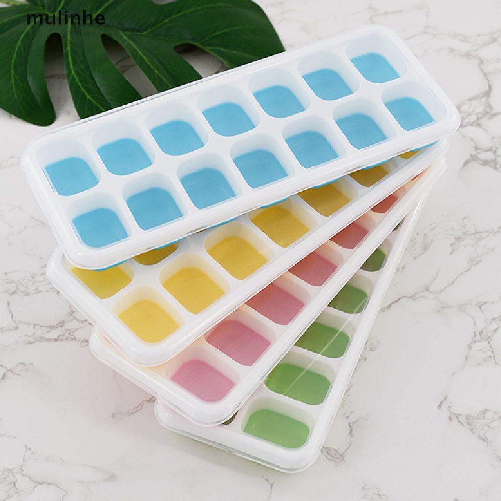 Khuôn silicone làm đá viên có nắp đậy tiện lợi